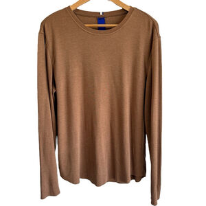 KIT AND ACE Long Sleeve Crewneck Shirt Mens M Brown Pullover Modal Soft VGUC